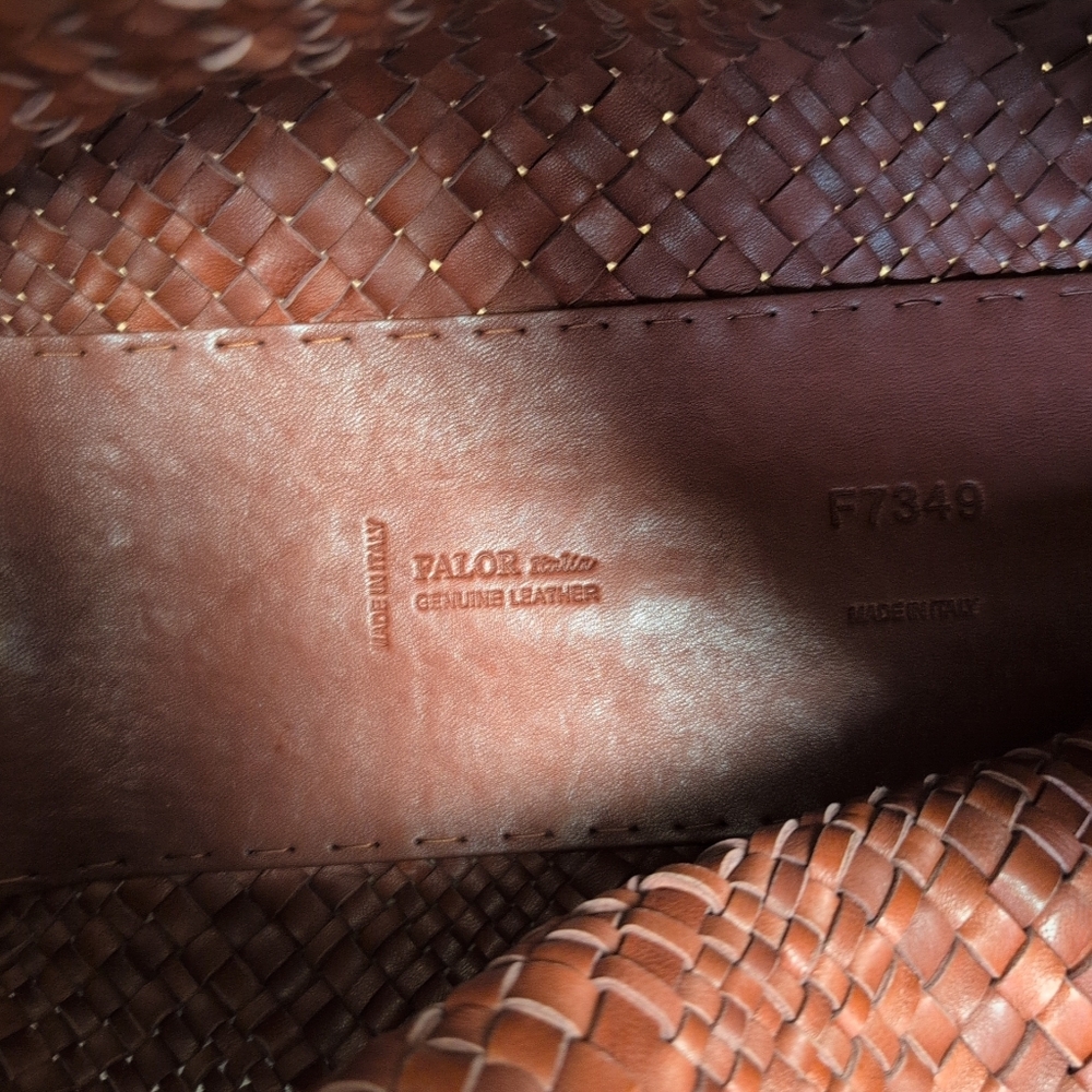 Falorni Luxury Woven Soft Leather Tote NWOT Reddish Brown - Picture 12 of 16